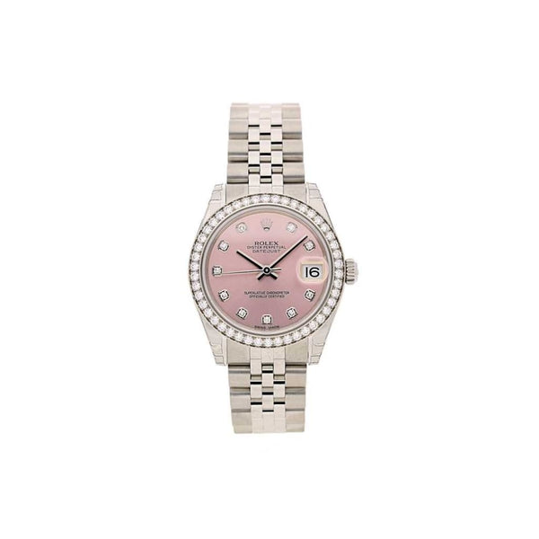 Unworn Rolex Datejust 31mm, Original Diamond Bezel, Pink, 178384