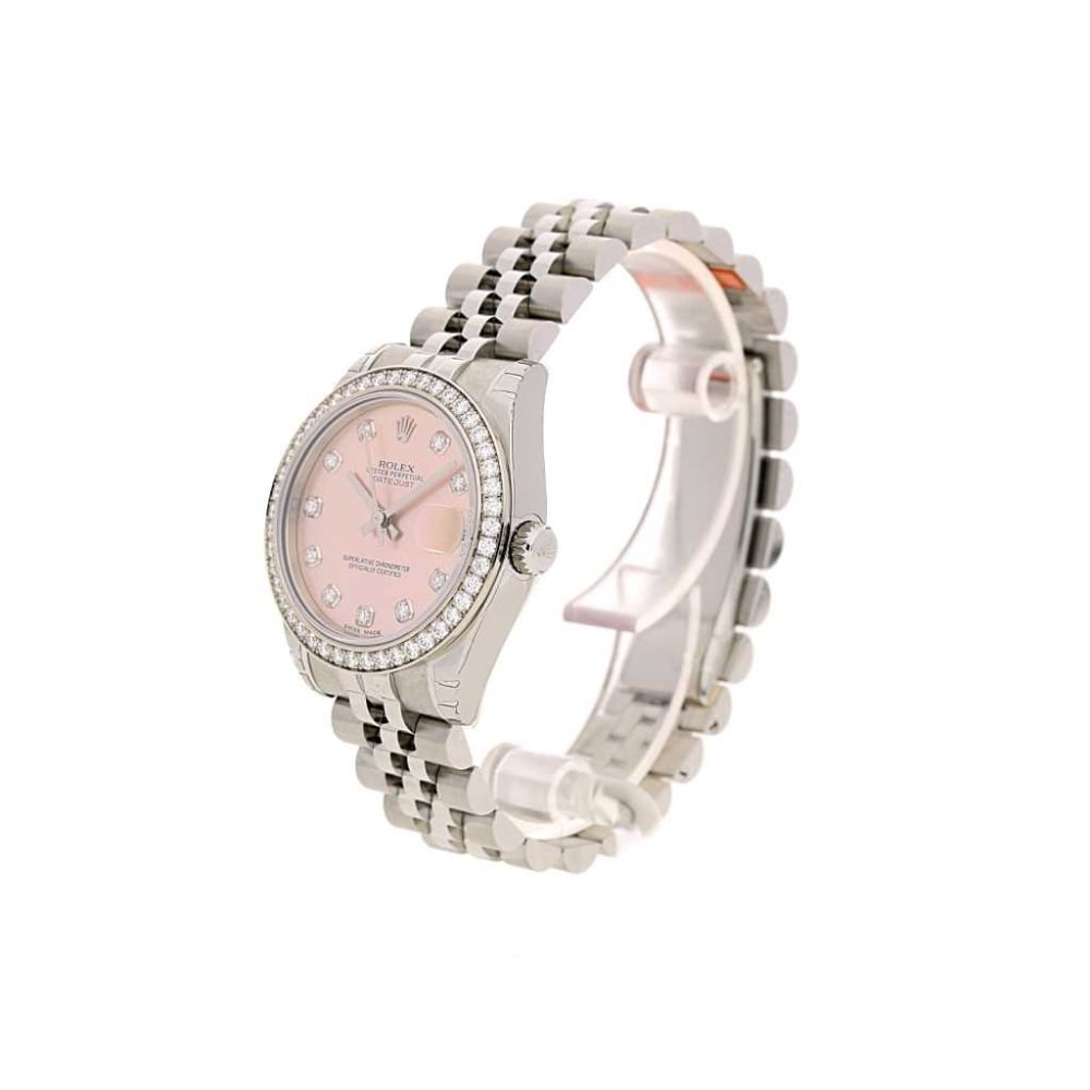 Unworn Rolex Datejust 31mm, Original Diamond Bezel, Pink, 178384