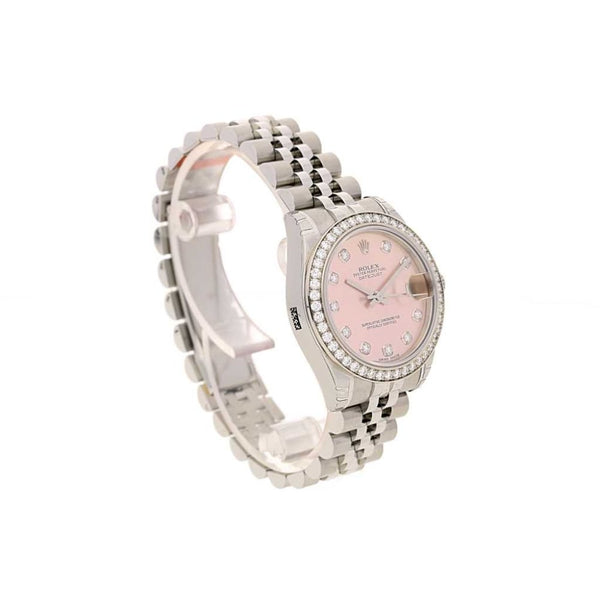 Unworn Rolex Datejust 31mm, Original Diamond Bezel, Pink, 178384