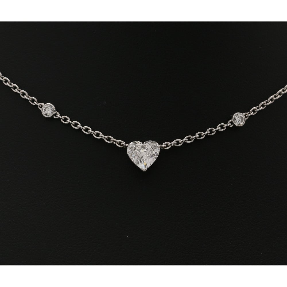 Diamond Heart Cartier Necklace 18ct White Gold