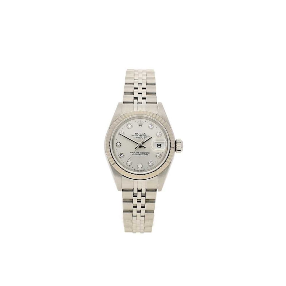 Secondhand Ladies Rolex Datejust 69174 - Silver Diamond Dial
