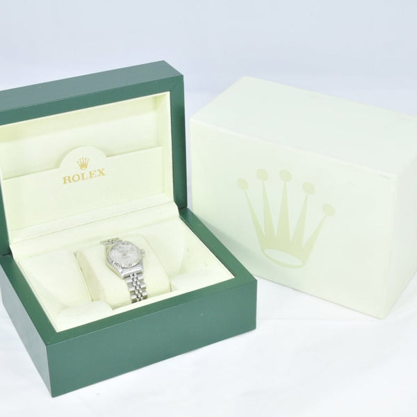 Secondhand Ladies Rolex Datejust 69174 - Silver Diamond Dial