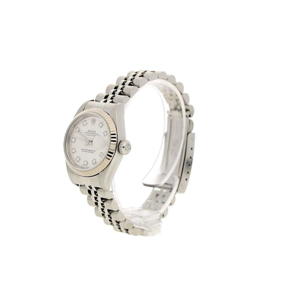Secondhand Ladies Rolex Datejust 69174 - Silver Diamond Dial