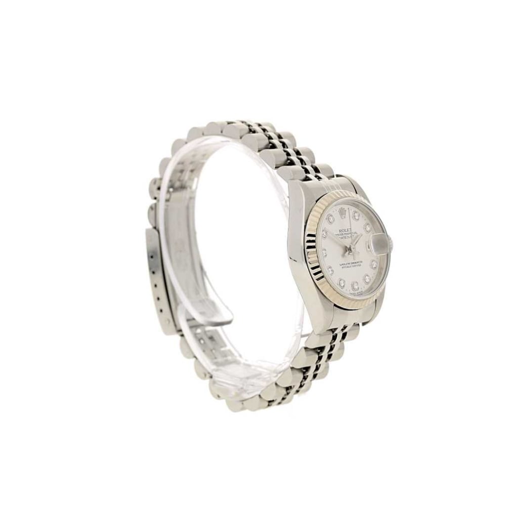 Secondhand Ladies Rolex Datejust 69174 - Silver Diamond Dial