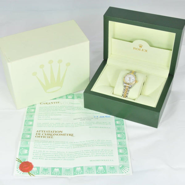Ladies Secondhand Rolex Datejust 69173 - White Diamond Dial