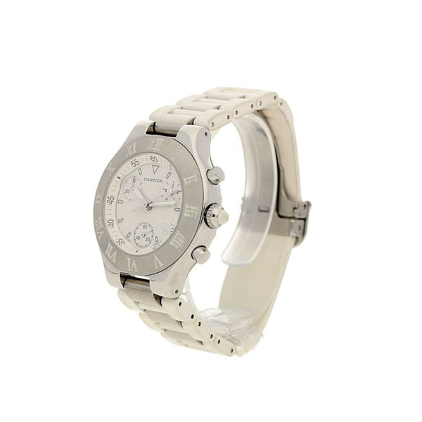 Cartier Chronoscaph 21 Pre Owned Chronograph - White