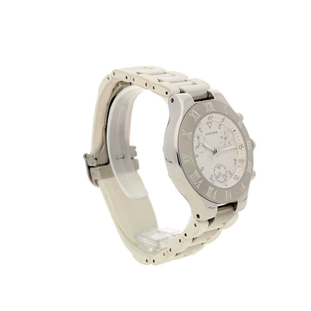 Cartier Chronoscaph 21 Pre Owned Chronograph - White