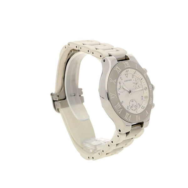 Cartier Chronoscaph 21 Pre Owned Chronograph - White