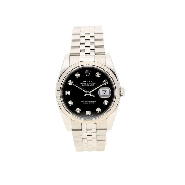 Datejust 116234 - Gents Watch - Black Diamond Dial - 2006