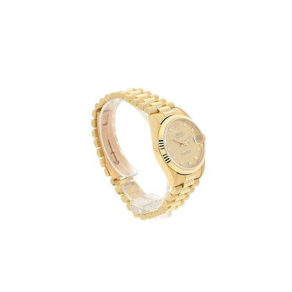 Datejust 68278 - 18ct Gold Mid Size Watch - Diamond Dial - 1989