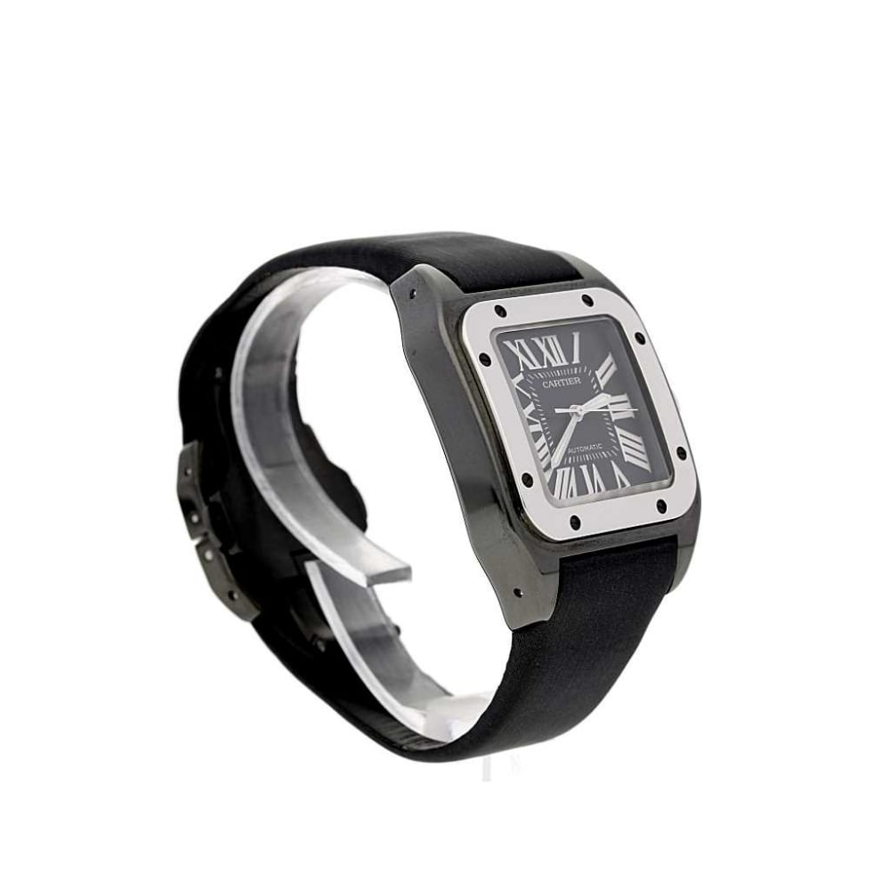 Santos 100 model 2878 - Roman Dial - Satin Bracelet