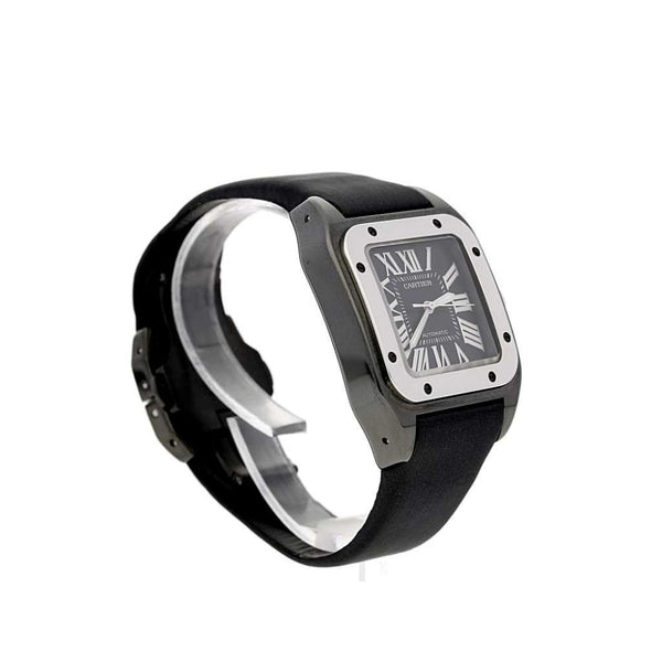 Santos 100 model 2878 - Roman Dial - Satin Bracelet