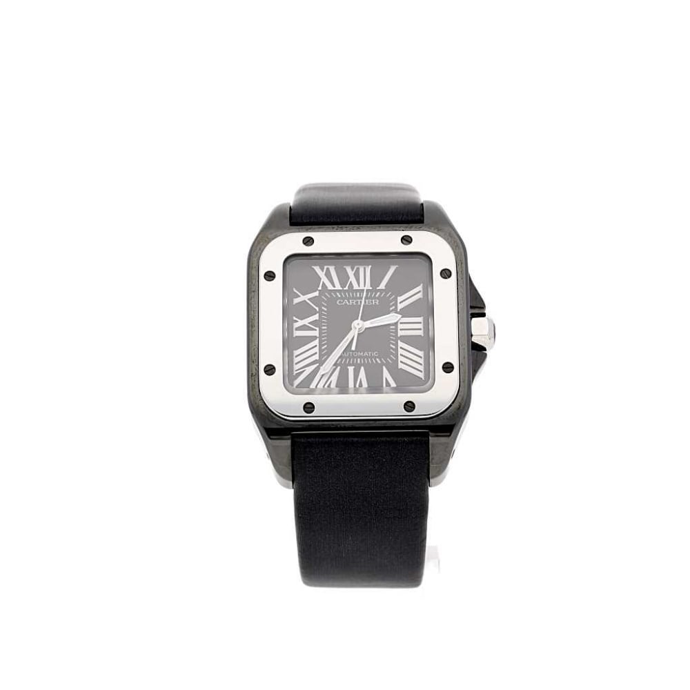 Santos 100 model 2878 - Roman Dial - Satin Bracelet