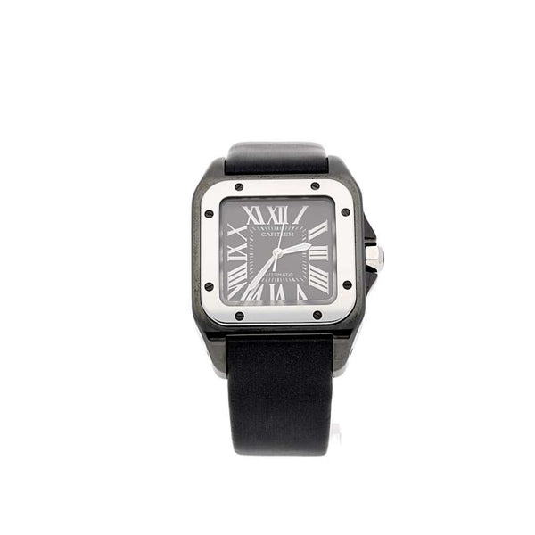 Santos 100 model 2878 - Roman Dial - Satin Bracelet