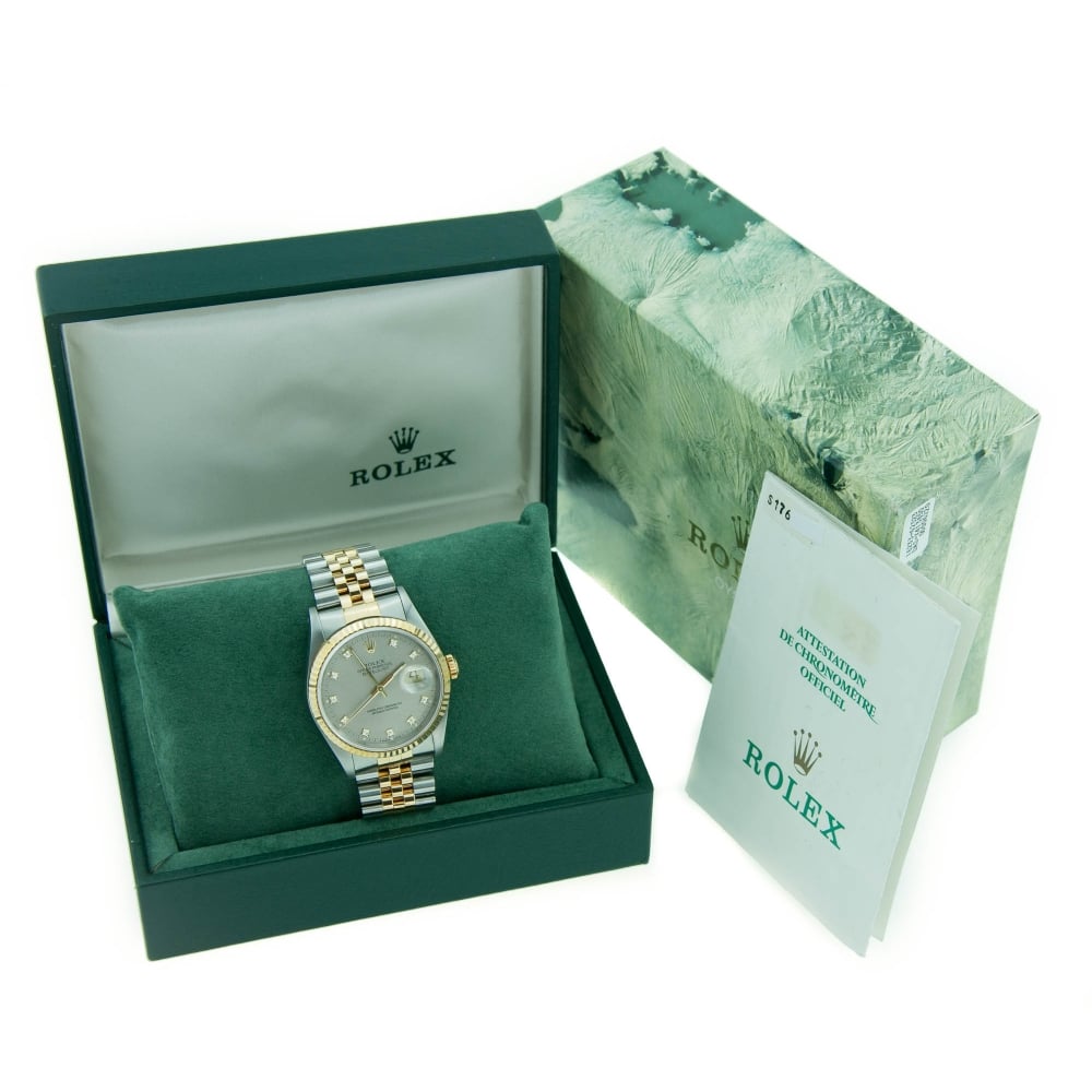 Datejust 16233 - Second Hand Gents Watch - Diamond Dial - 1994