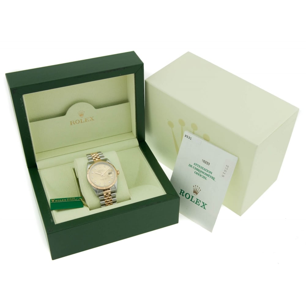 Datejust 16233 - Second Hand Gents Watch - Diamond Dial - 2001