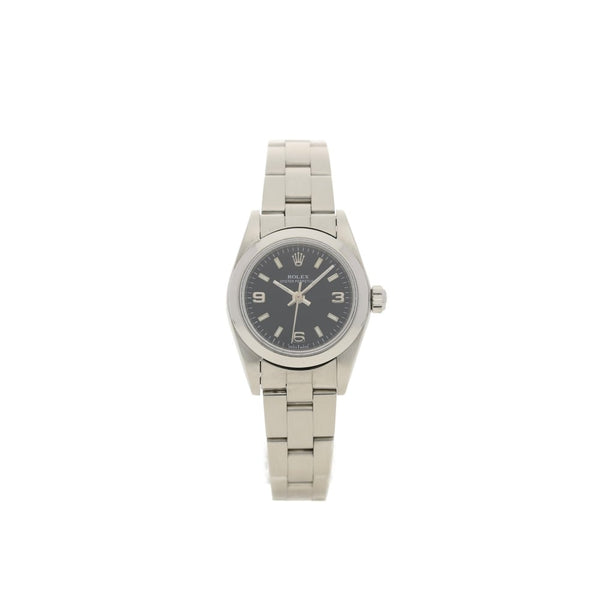 Oyster perpetual 76080 - Ladies Watch - Black Dial - 2001