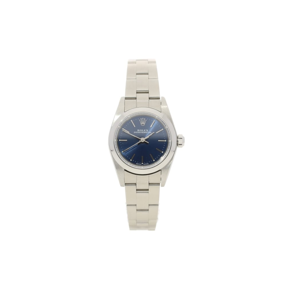 Oyster perpetual 76080 - Ladies Second Hand Watch - Blue Dial