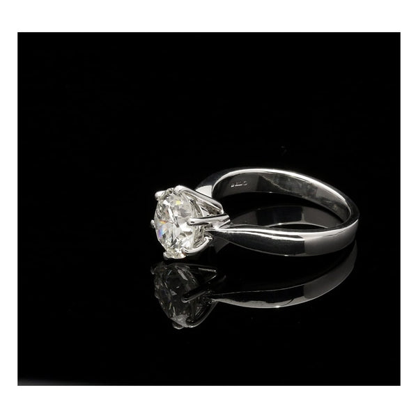 Platinum Round Brilliant Cut Diamond Solitaire Ring 2.64ct