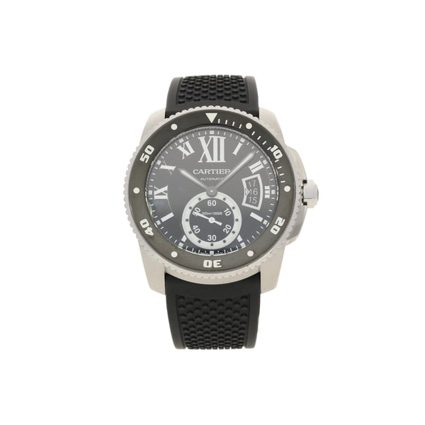 Diver Watch - Black Roman Dial - Rubber Bracelet - 2014