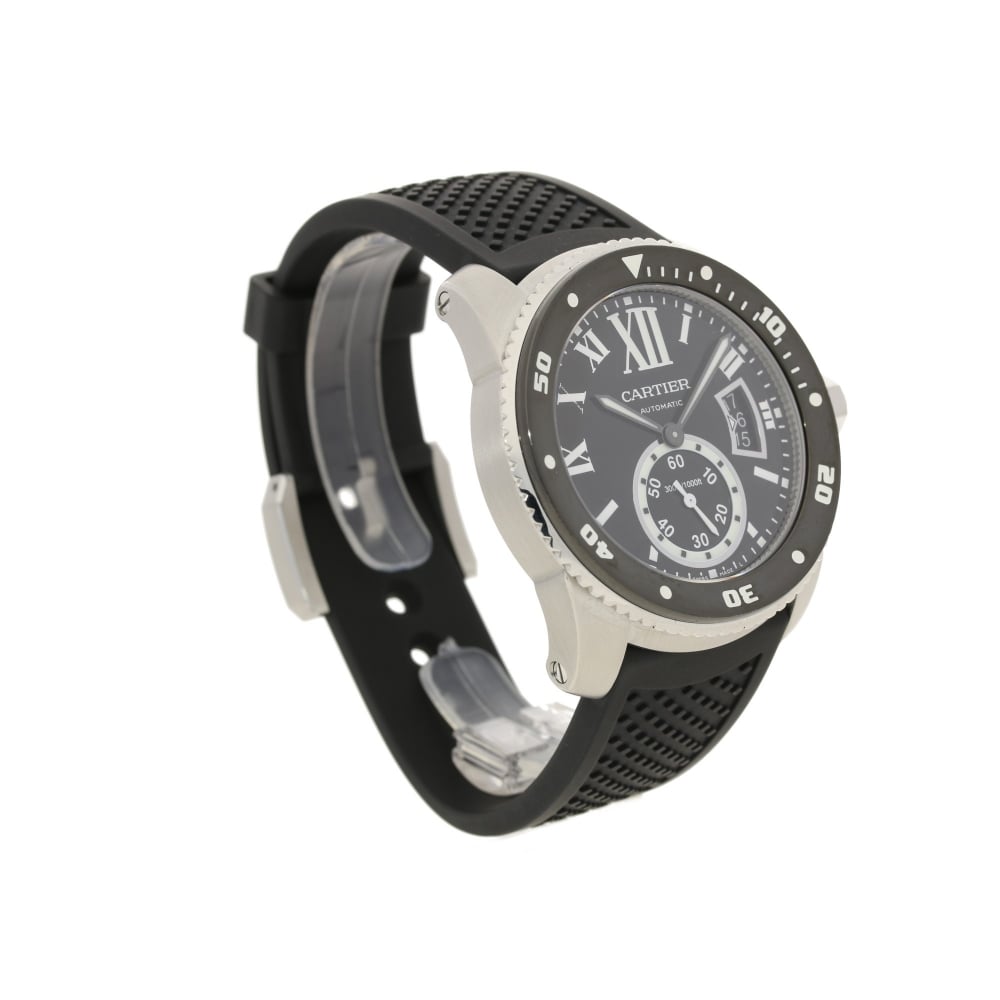Diver Watch - Black Roman Dial - Rubber Bracelet - 2014