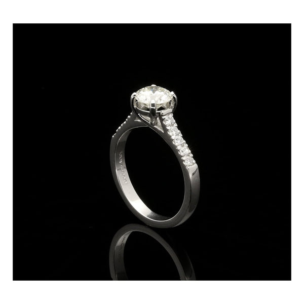 1.01ct Diamond Platinum Ring with Diamond Shoulders - Pre Owned