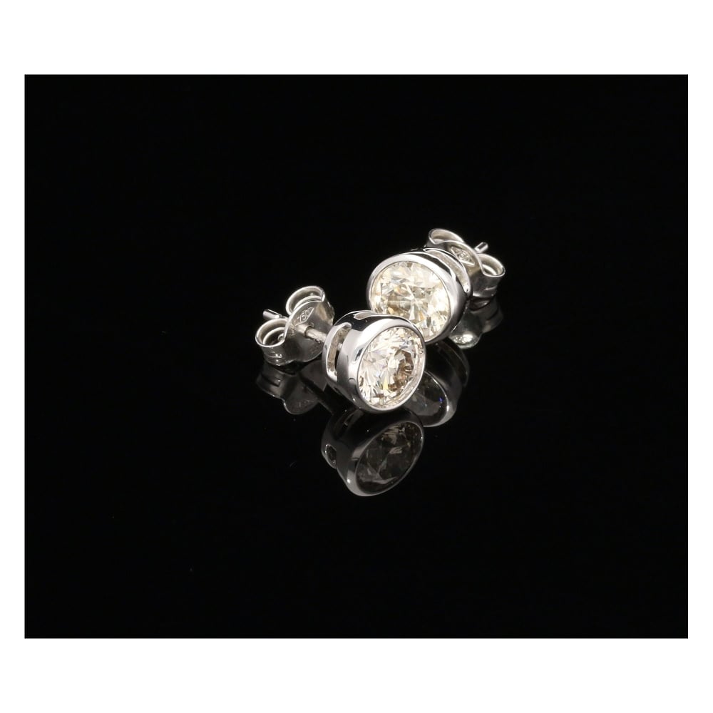 Single Stone Diamond Stud Earrings 1.84ct