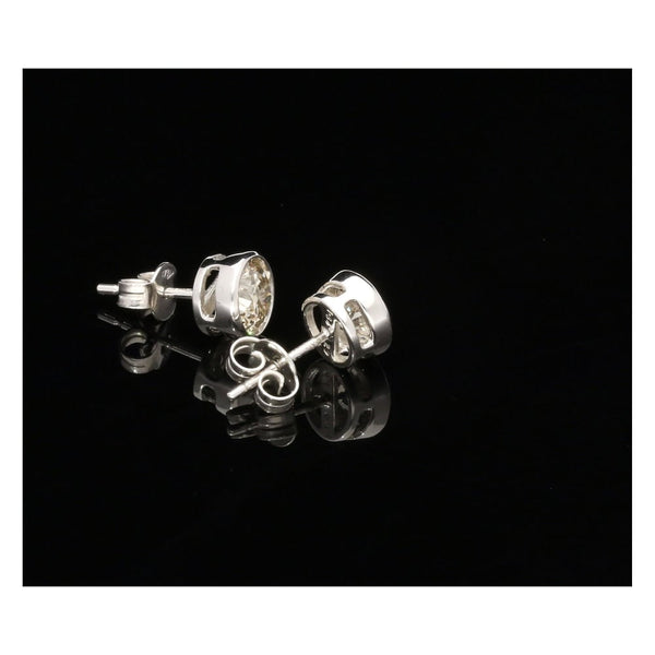 Single Stone Diamond Stud Earrings 1.84ct