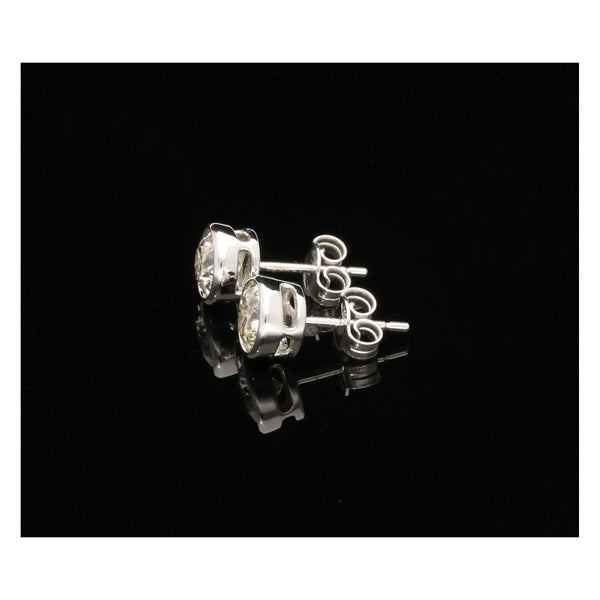Single Stone Diamond Stud Earrings 1.84ct