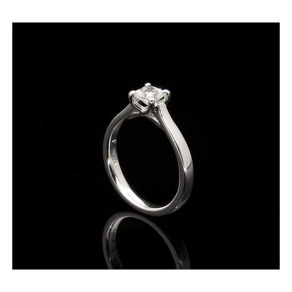 Platinum Ladies 0.54ct Princess Cut Diamond Solitaire Ring