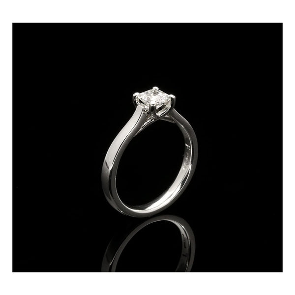 Platinum Ladies 0.54ct Princess Cut Diamond Solitaire Ring