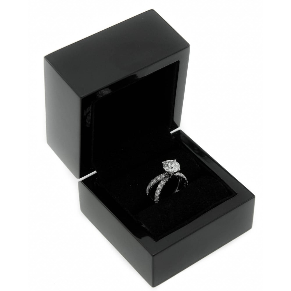 Crossover Diamond Engagement Ring 18ct White Gold