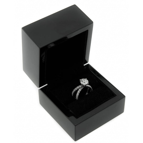 Crossover Diamond Engagement Ring 18ct White Gold