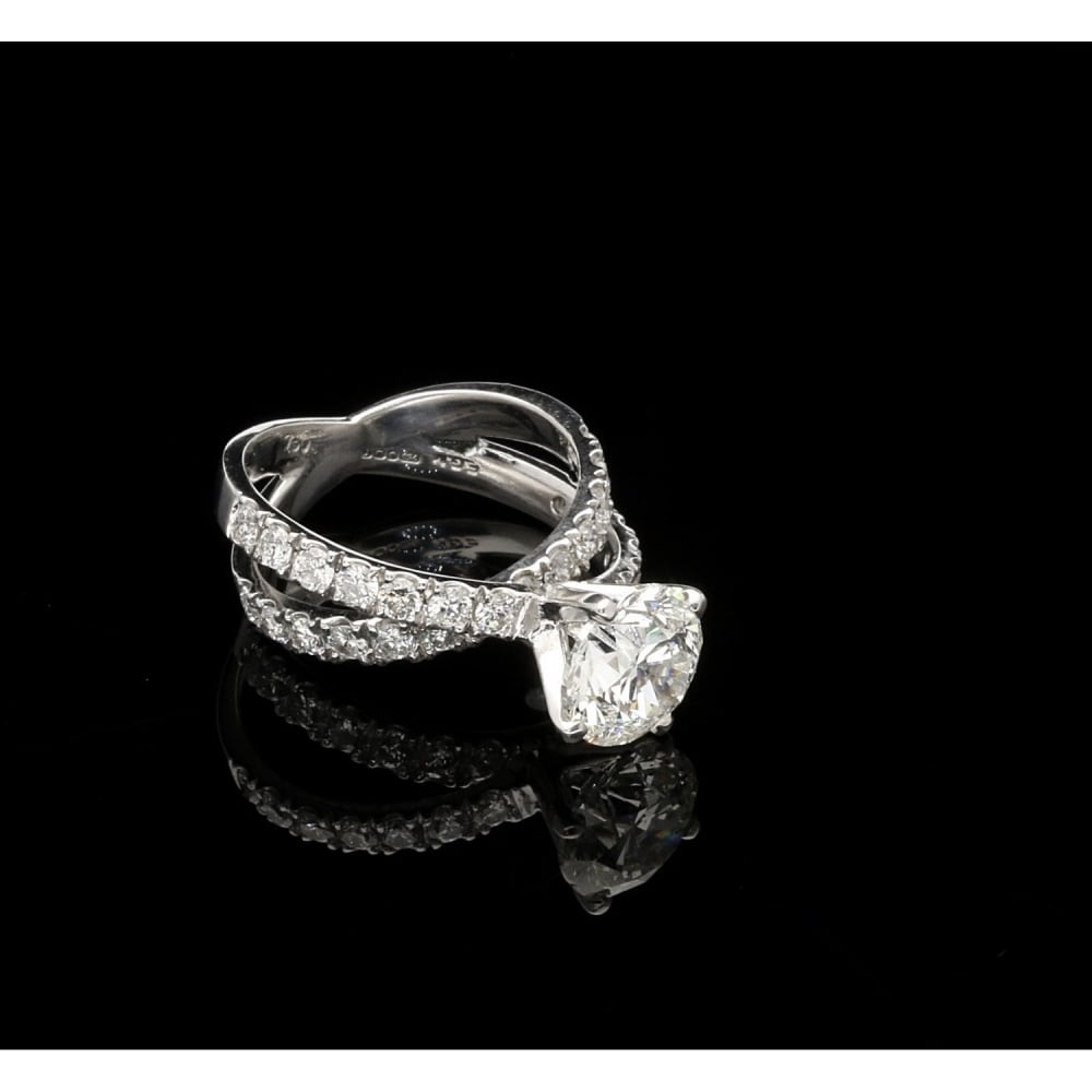 Crossover Diamond Engagement Ring 18ct White Gold