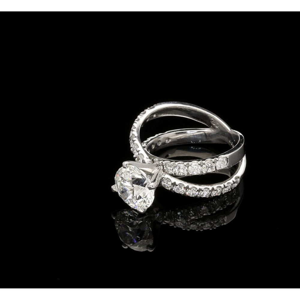 Crossover Diamond Engagement Ring 18ct White Gold