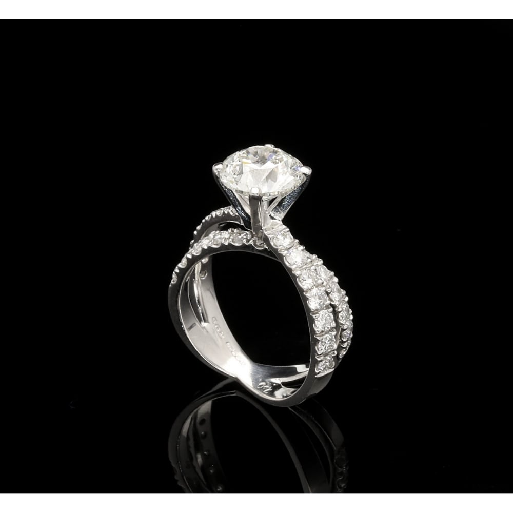 Crossover Diamond Engagement Ring 18ct White Gold