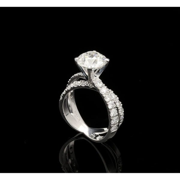 Crossover Diamond Engagement Ring 18ct White Gold