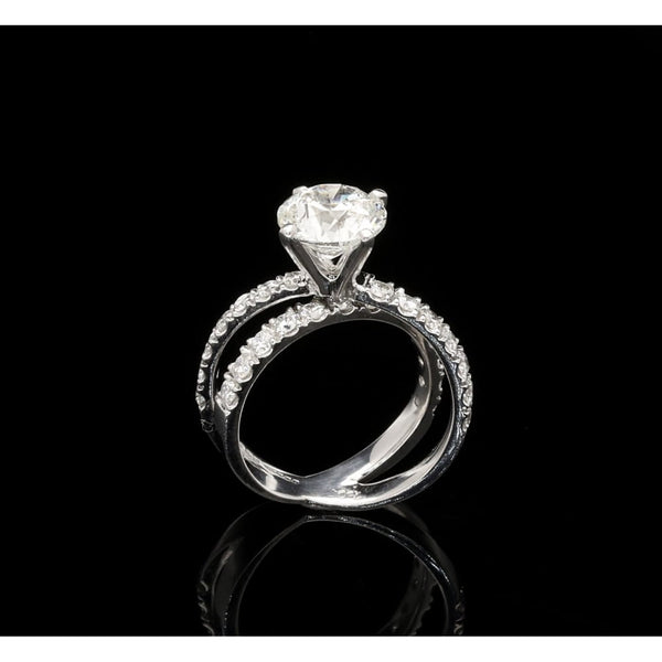 Crossover Diamond Engagement Ring 18ct White Gold