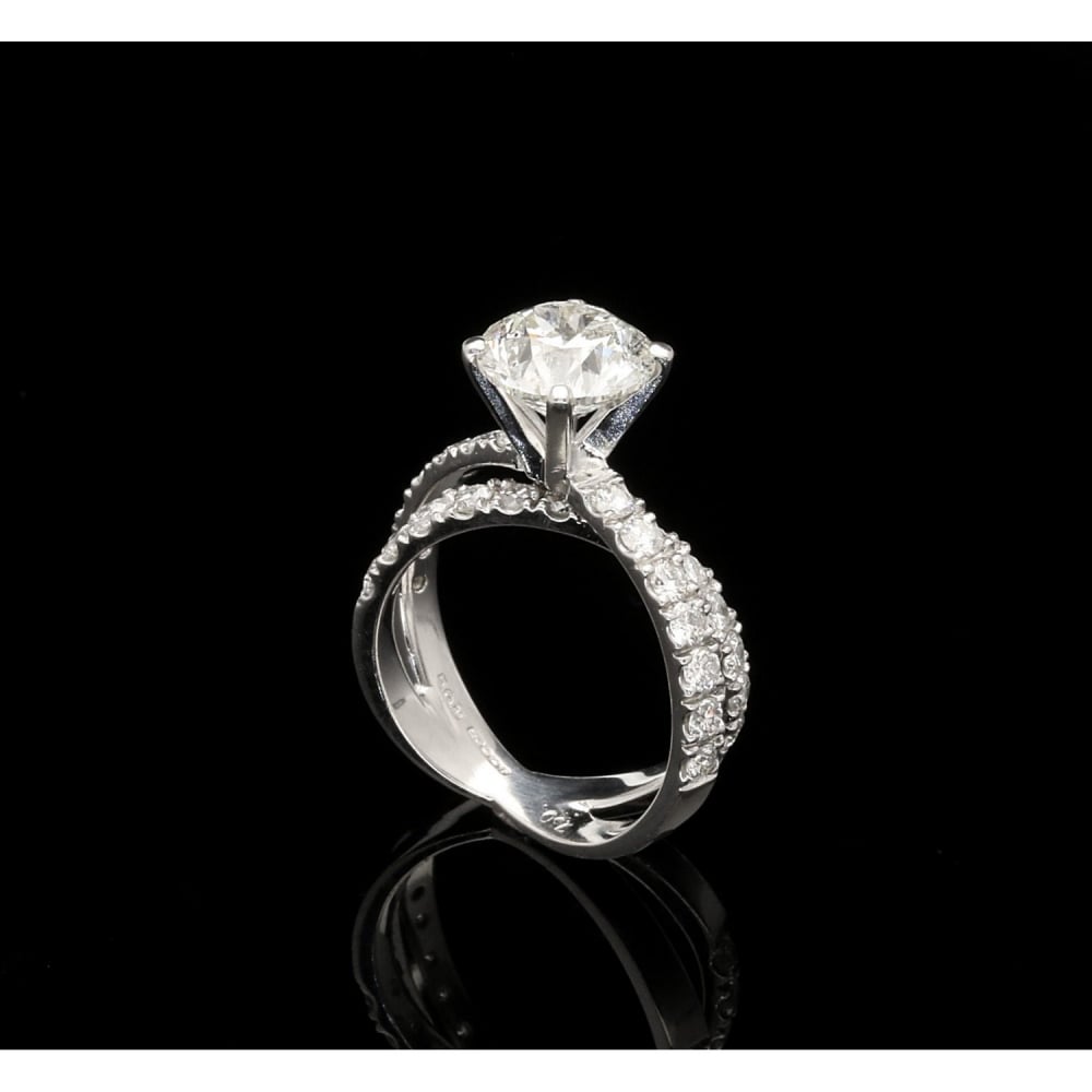 Crossover Diamond Engagement Ring 18ct White Gold