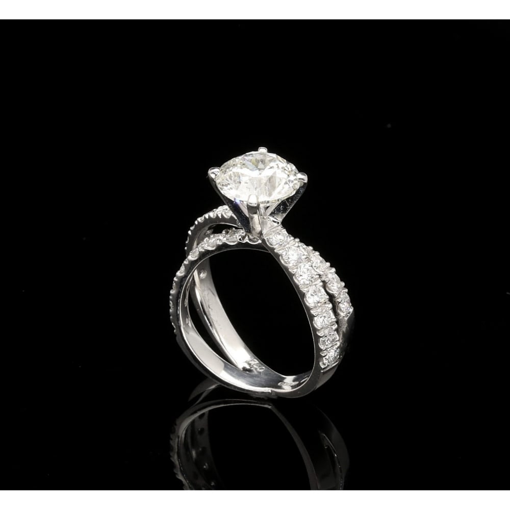 Crossover Diamond Engagement Ring 18ct White Gold