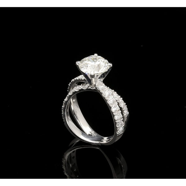 Crossover Diamond Engagement Ring 18ct White Gold