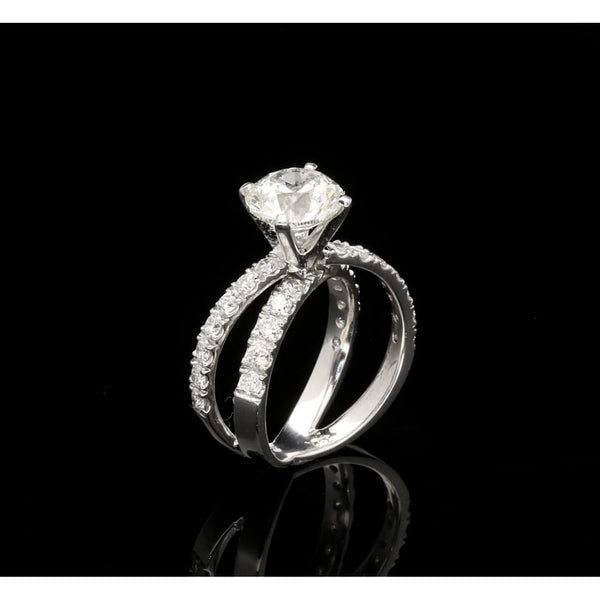Crossover Diamond Engagement Ring 18ct White Gold