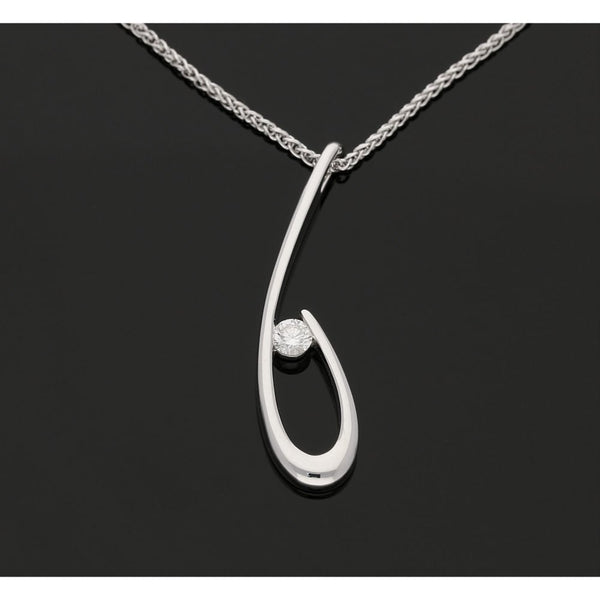 0.15ct 18ct White Gold Diamond Pendant & Chain
