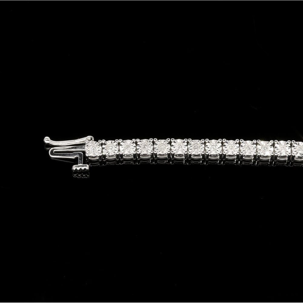 9ct White Gold Diamond Tennis Bracelet - 1.00ct