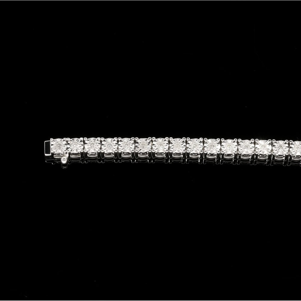9ct White Gold Diamond Tennis Bracelet - 1.00ct
