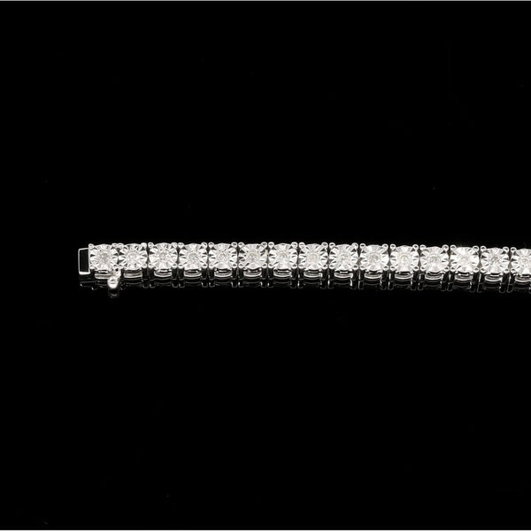 9ct White Gold Diamond Tennis Bracelet - 1.00ct