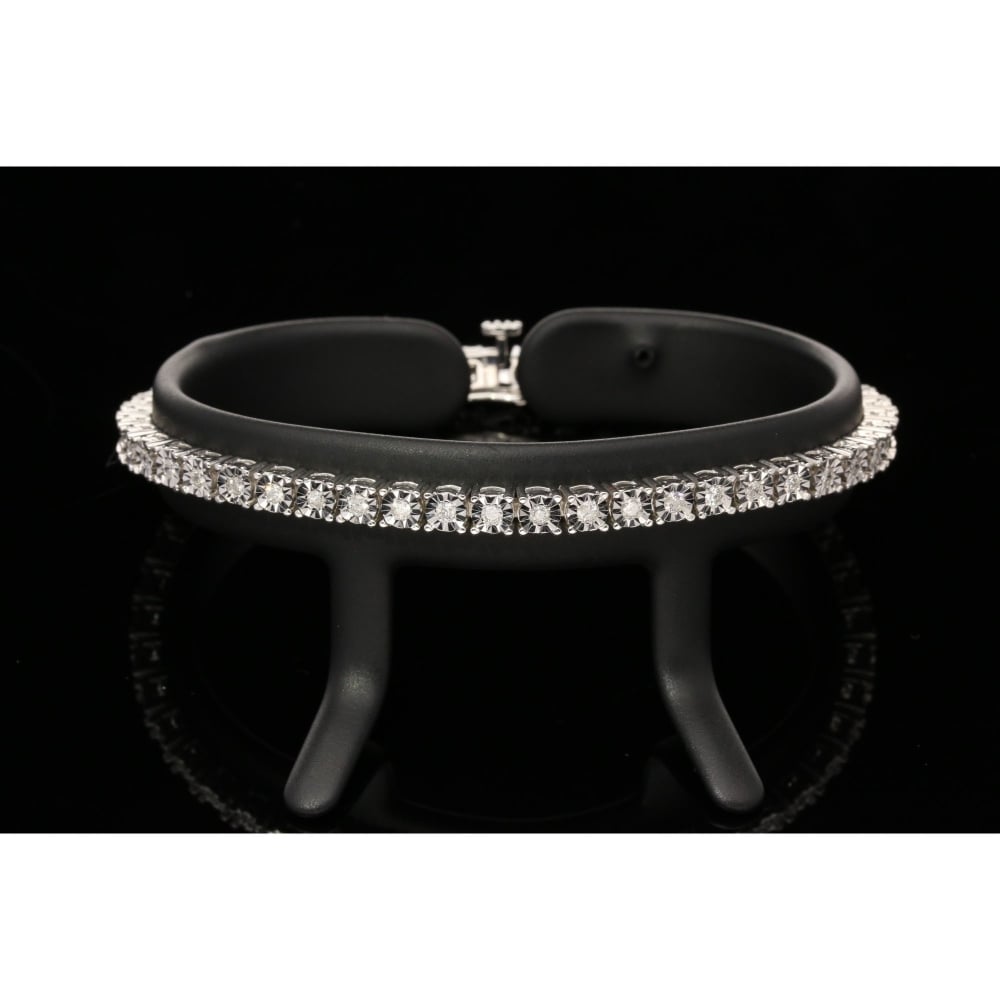 9ct White Gold Diamond Tennis Bracelet - 1.00ct