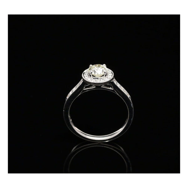 18ct White Gold Halo Style Engagement Ring - 0.91ct