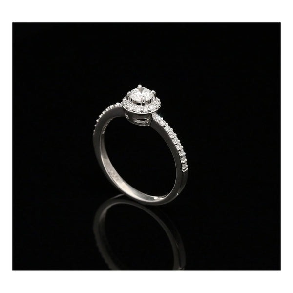 Platinum Diamond Halo Engagement Ring - 0.52ct