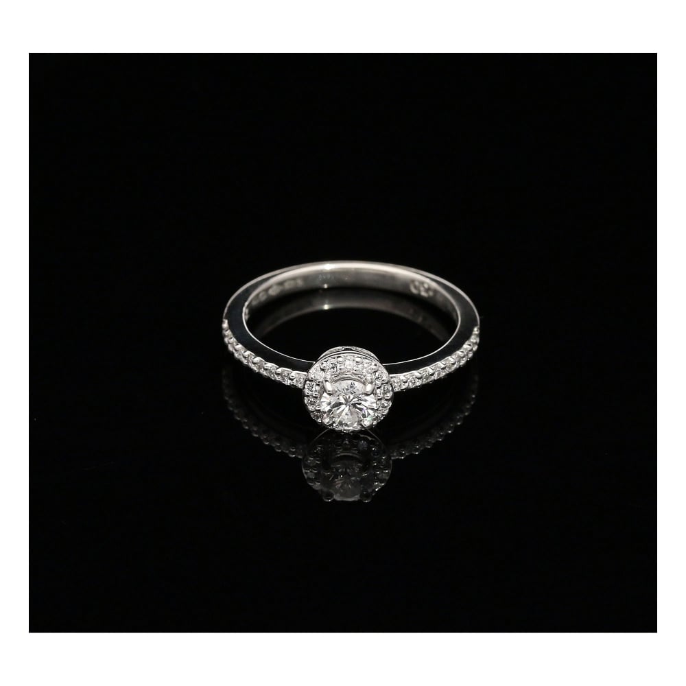 Platinum Diamond Halo Engagement Ring - 0.52ct